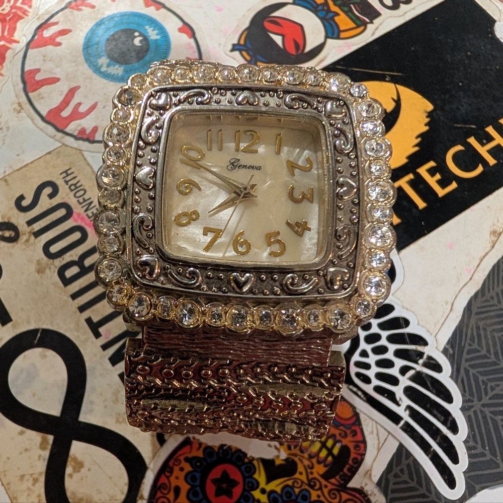 Vtg. Geneva Cuff Wristwatch